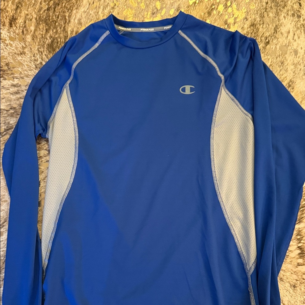 Champion Kids Long Sleeve Shirt in Blue and Gray